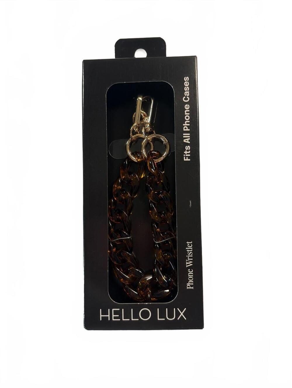 Tortoise Link Chain Phone Wristlet Universal Fits All Phone Cases Hello Lux NEW